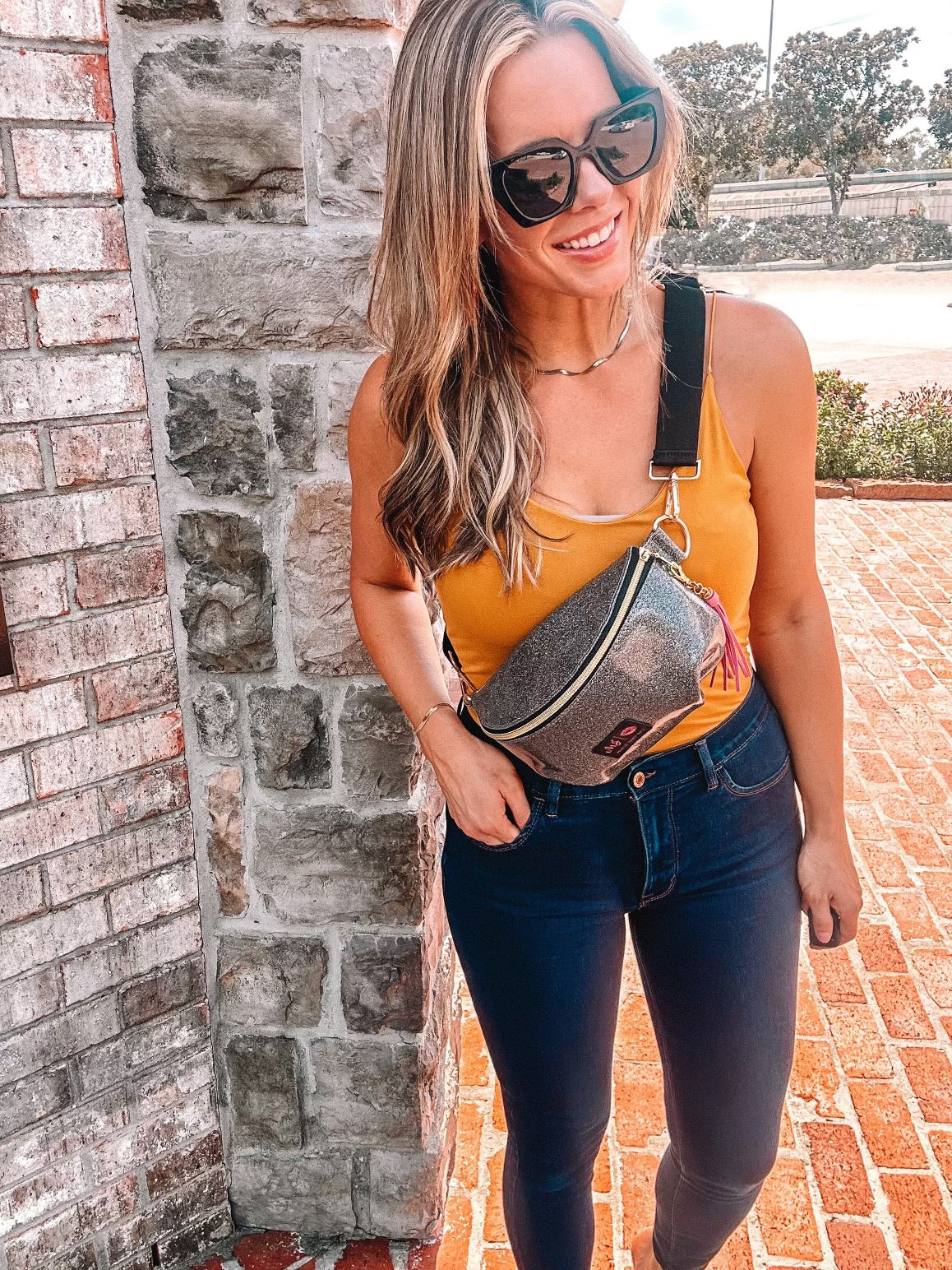 Sidekick Bag Glitter Slate (Comes with a basic onyx strap. Please check out our selection of additional decorative straps for purchase.)