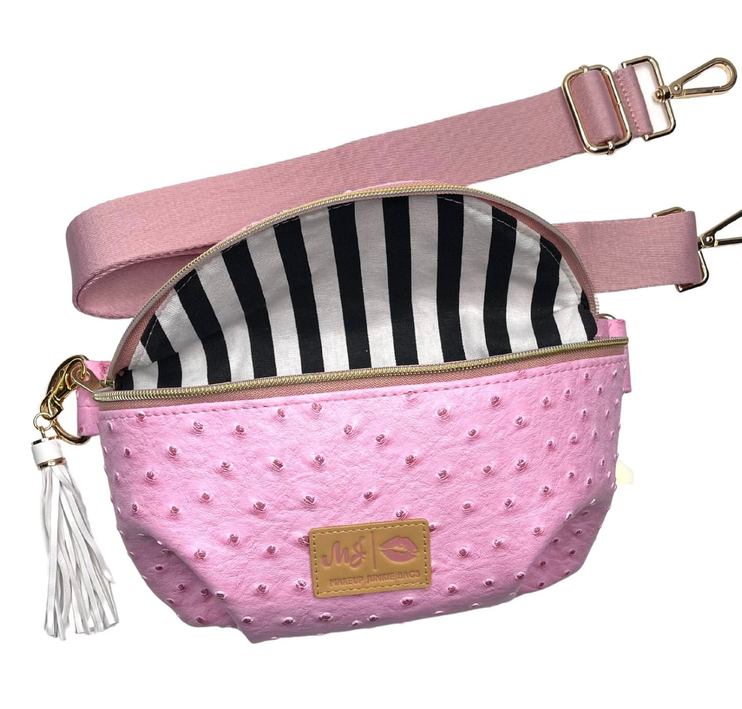 Sidekick Bag - Baby Blush Ostrich (Comes with a basic blush strap. Please check out our selection of additional decorative straps for purchase.)
