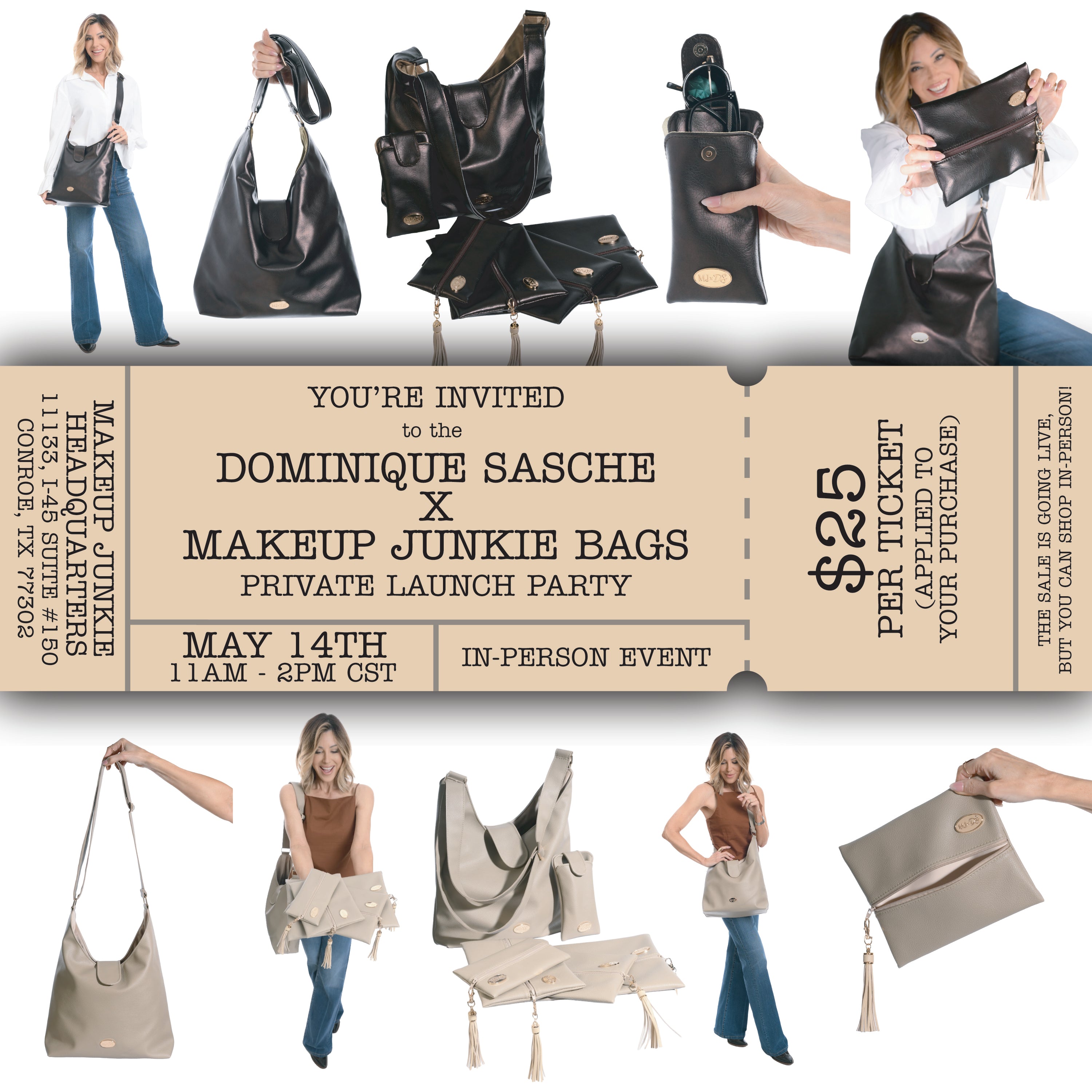 DOMINIQUE SACHSE X MAKEUP JUNKIE BAGS Private Launch Party