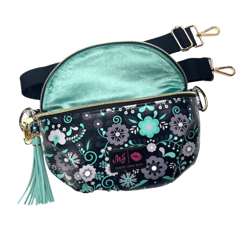 Sidekick Bag Fiesta Floral Gray (Comes with a basic onyx strap. Please check out our selection of additional decorative straps for purchase.)