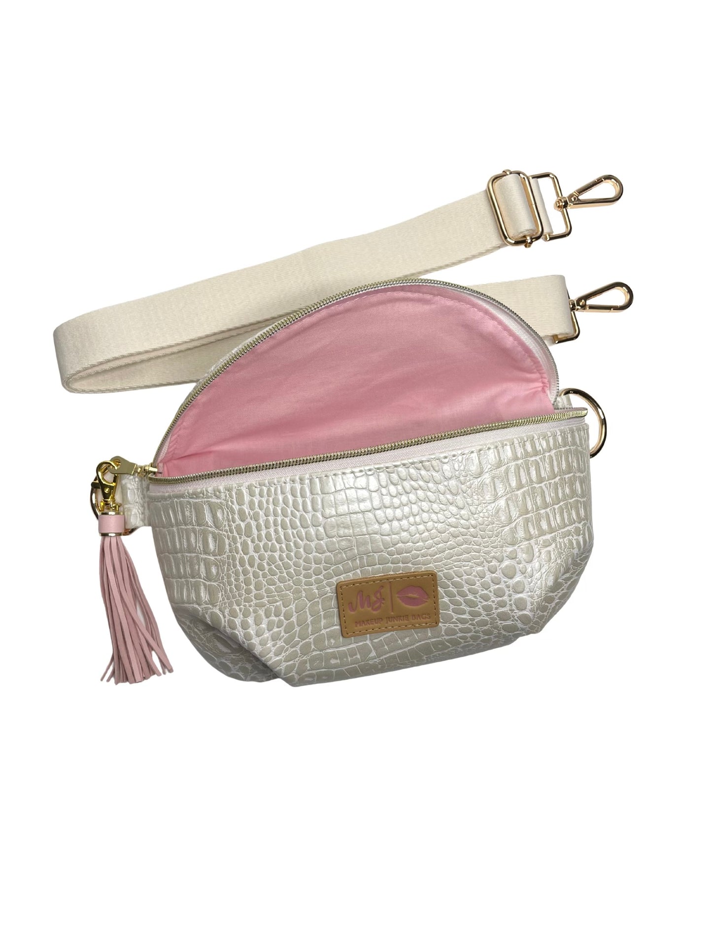Sidekick Bag Shade of Pearl (Comes with a basic white strap. Please check out our selection of additional decorative straps for purchase.)