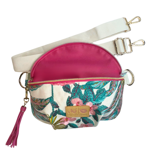 Sidekick Bag - Tropical Paradise (Comes with a basic white strap. Please check out our selection of additional decorative straps for purchase.)