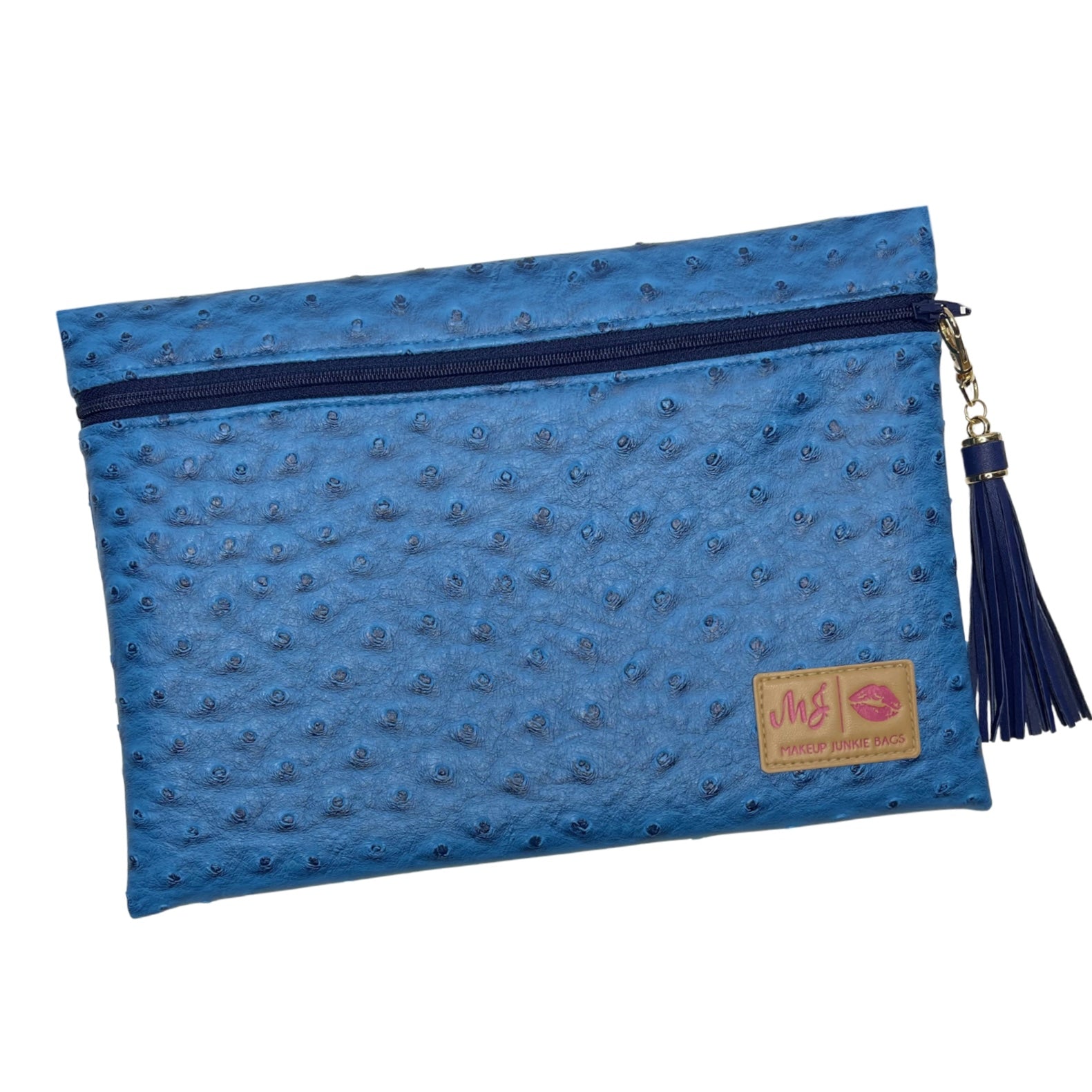 Blue Raspberry Ostrich Top Zip