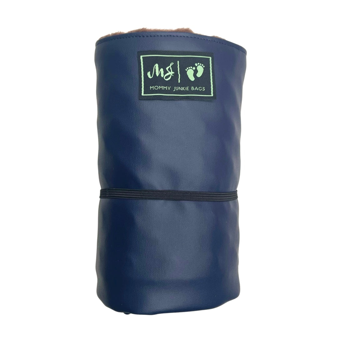Mommy Junkie 2 in 1 (Minky Blanket/Laminated Changing Pad) - Navy
