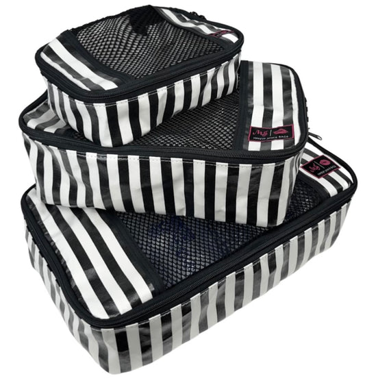 Glam Stripe Onyx Packing Cube Set